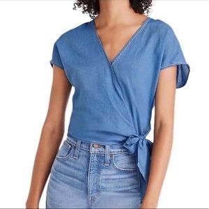 Madewell Denim Wrap Top Small